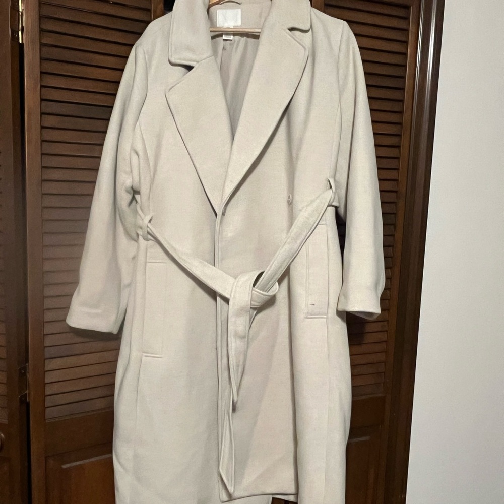 H&M Cream Belted Coat